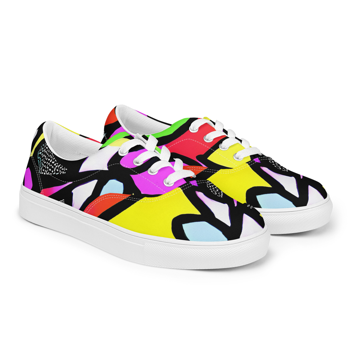Women's Lace-Up Canvas Shoes - Vivid Serenade