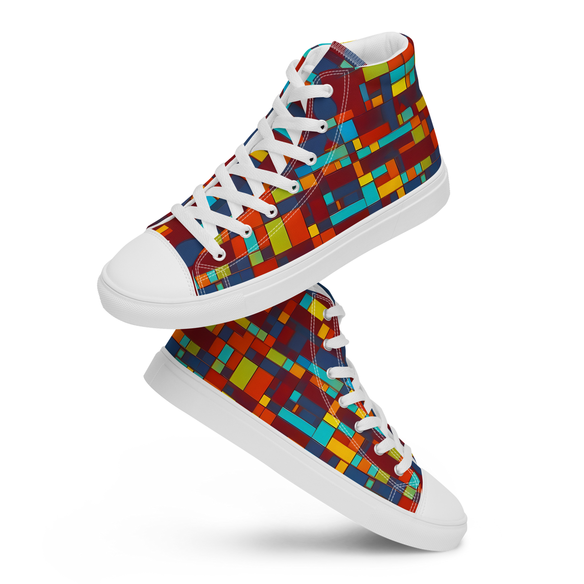 Women's High Top Canvas Shoes - Astral Grid