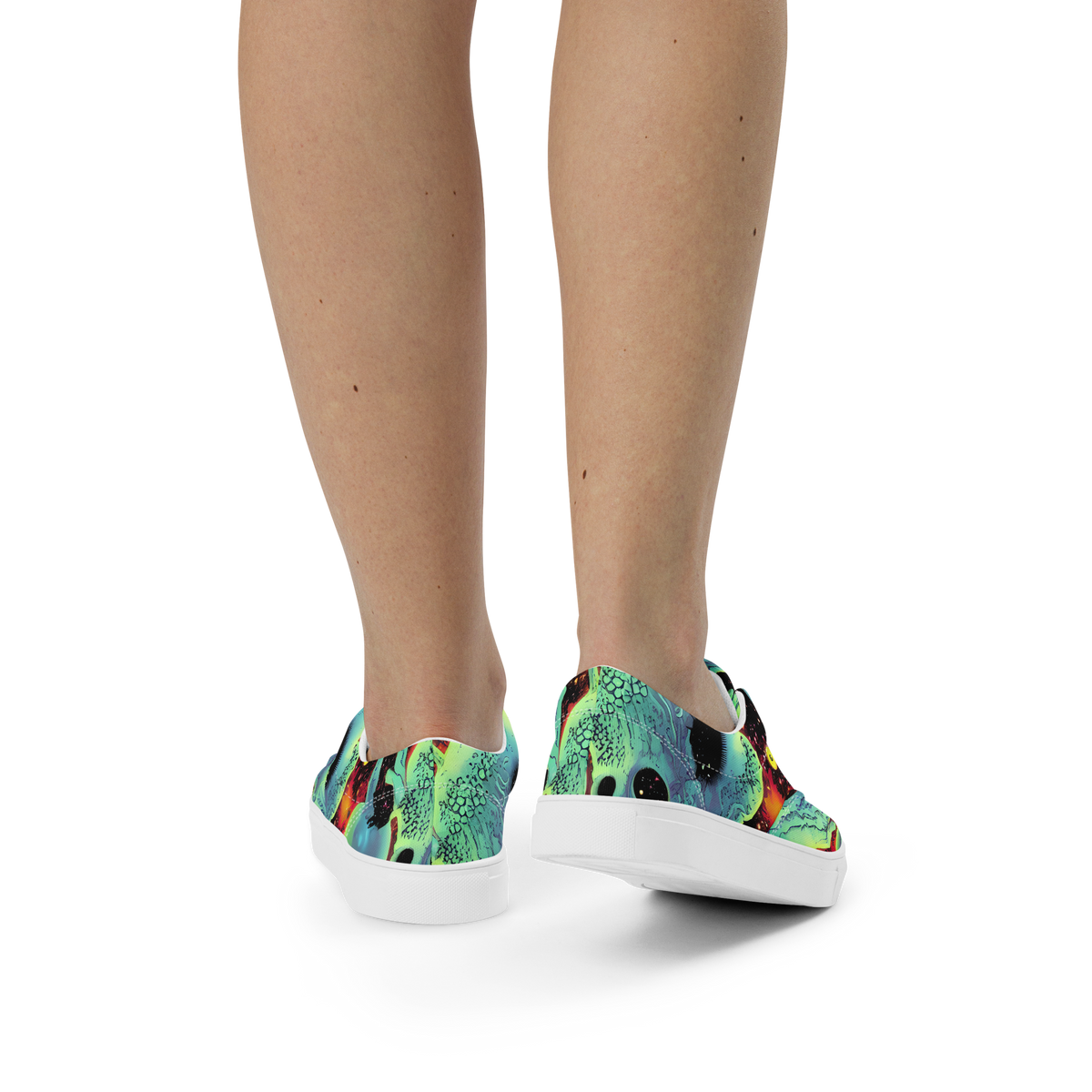 Women's Lace-Up Canvas Shoes - Galactic Grotesque