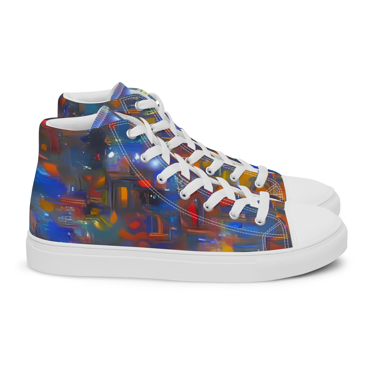 Women's High Top Canvas Shoes - Abstract Conflux