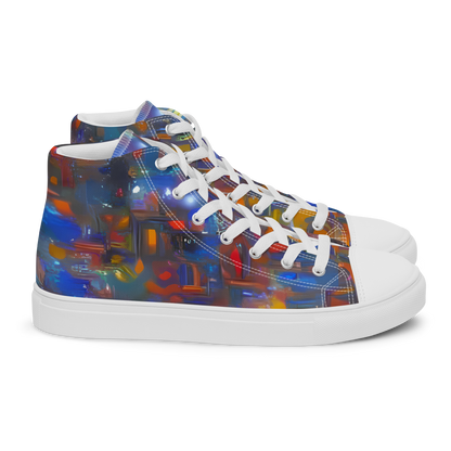 Women's High Top Canvas Shoes - Abstract Conflux