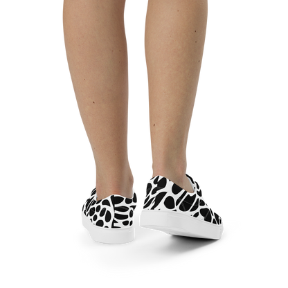 Women's Lace-Up Canvas Shoes - Monochrome Mystique