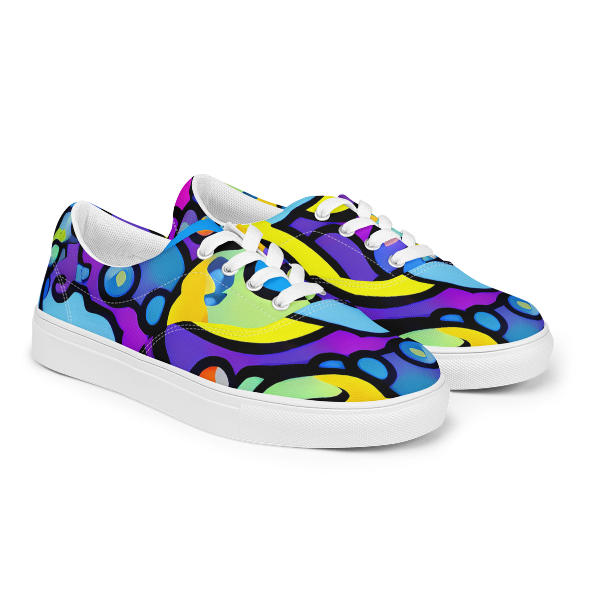 Women's Lace-Up Canvas Shoes - Radiant Lagoon