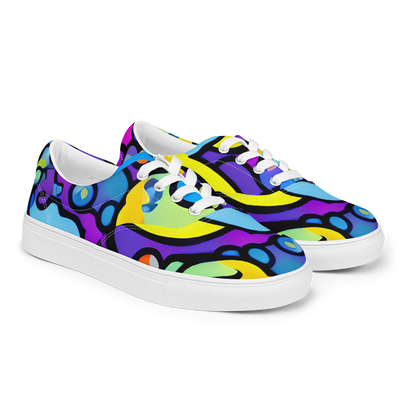 Women's Lace-Up Canvas Shoes - Radiant Lagoon