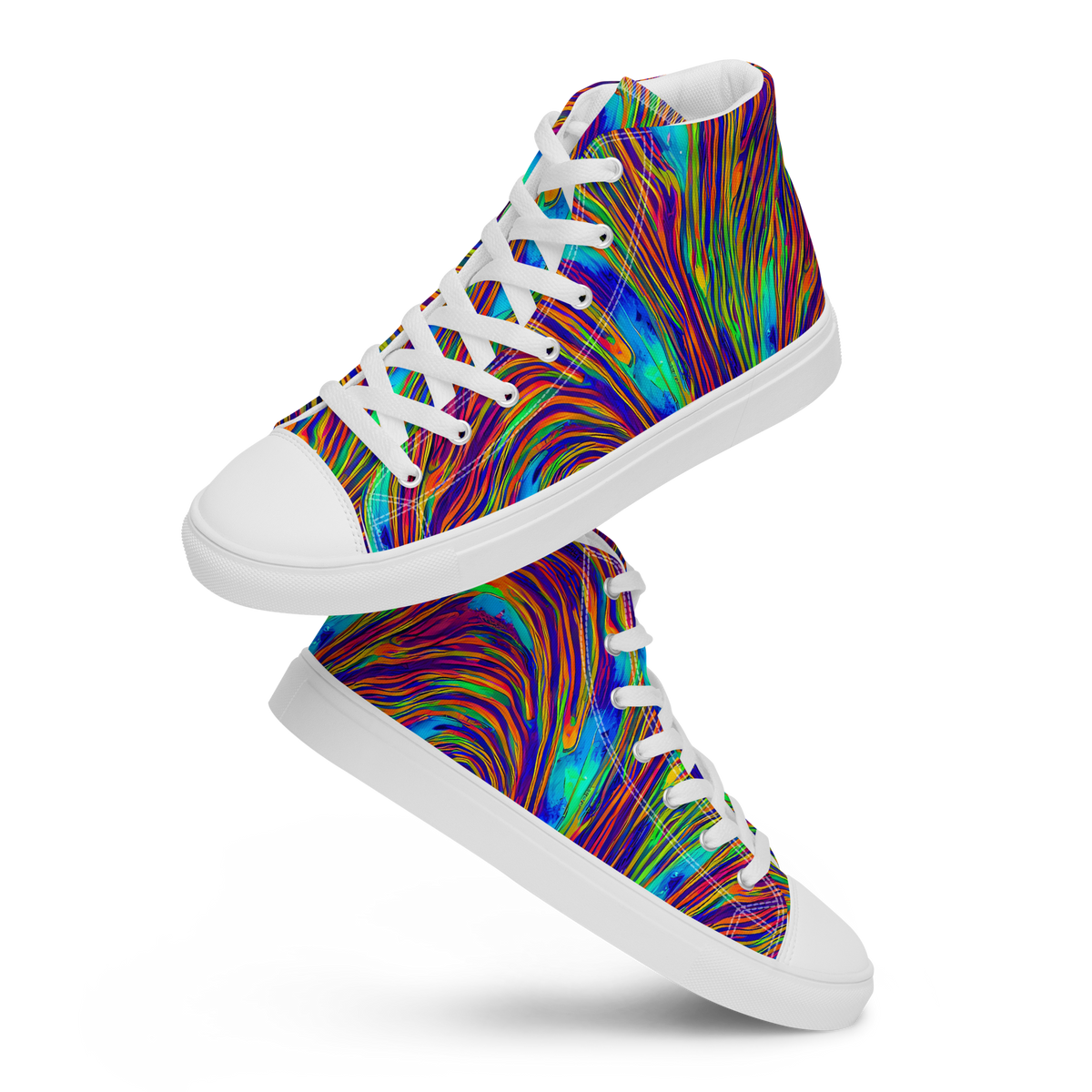 Men's High Top Canvas Shoes - Lux Waves