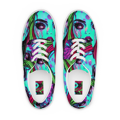 Men's Lace-Up Canvas Shoes - Luminous Nightfall