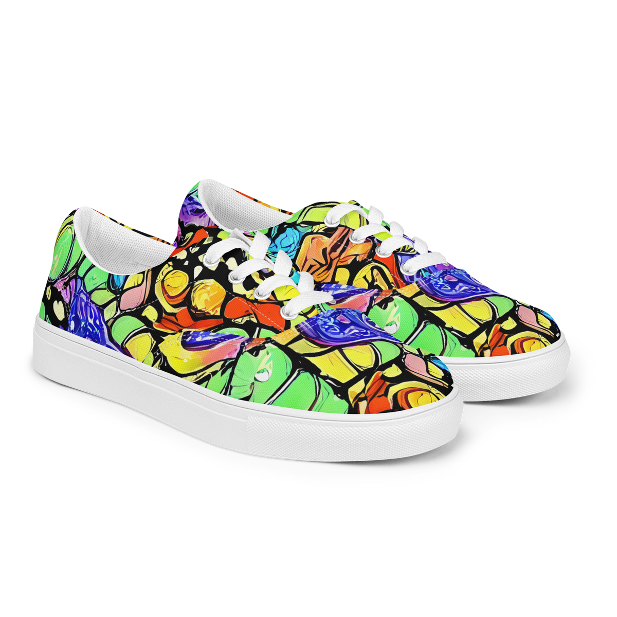 Men's Lace-Up Canvas Shoes - Frostwork Fantasy