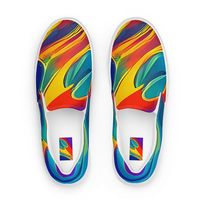Women's Slip-On Canvas Shoes - Abstract Blaze