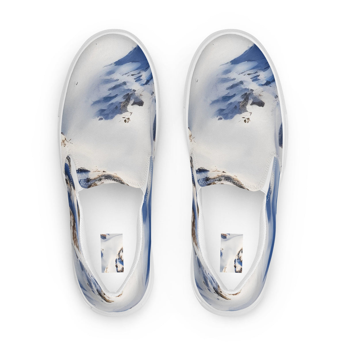 Men's Slip-On Canvas Shoes - Snowlit Peaks