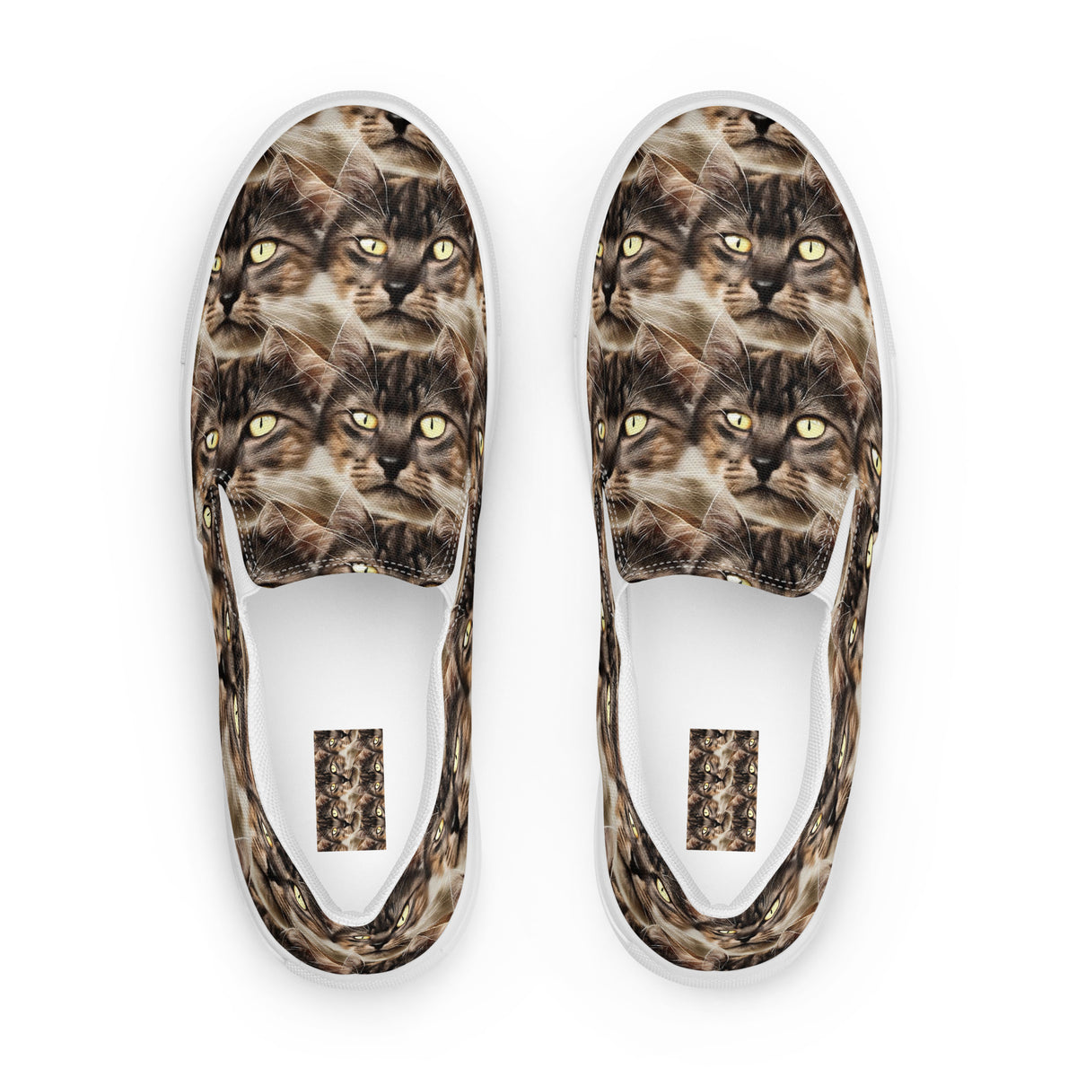 Men's Slip-On Canvas Shoes - Feline Reverie