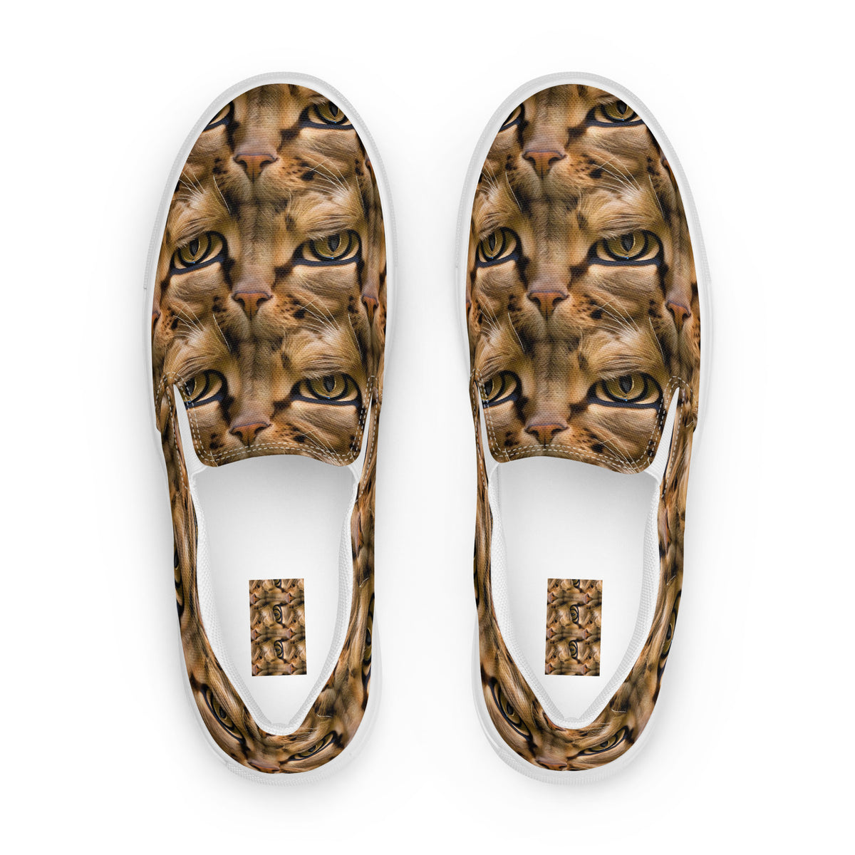 Men's Slip-On Canvas Shoes - Feline Whisper