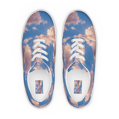 Women's Lace-Up Canvas Shoes - Cotton Candy Skies