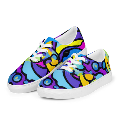Women's Lace-Up Canvas Shoes - Radiant Lagoon