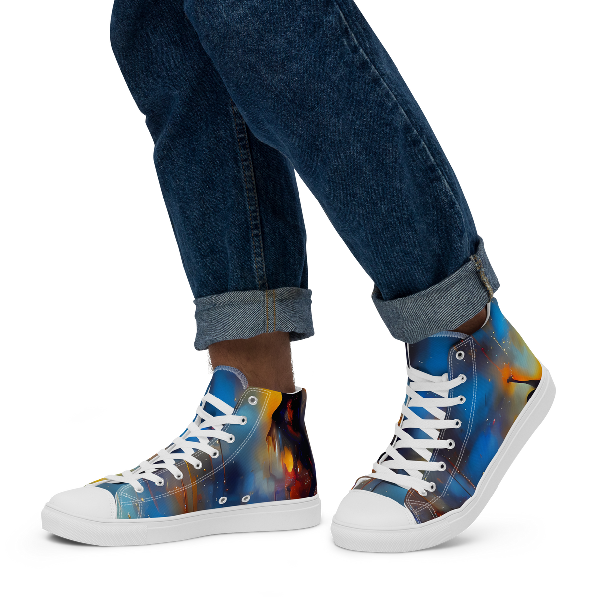 Men's High Top Canvas Shoes - Cobalt Vogue