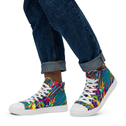 Men's High Top Canvas Shoes - Cosmic Inferno