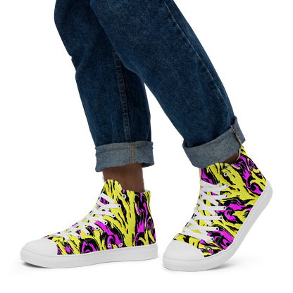 Men's High Top Canvas Shoes - Neon Savanna