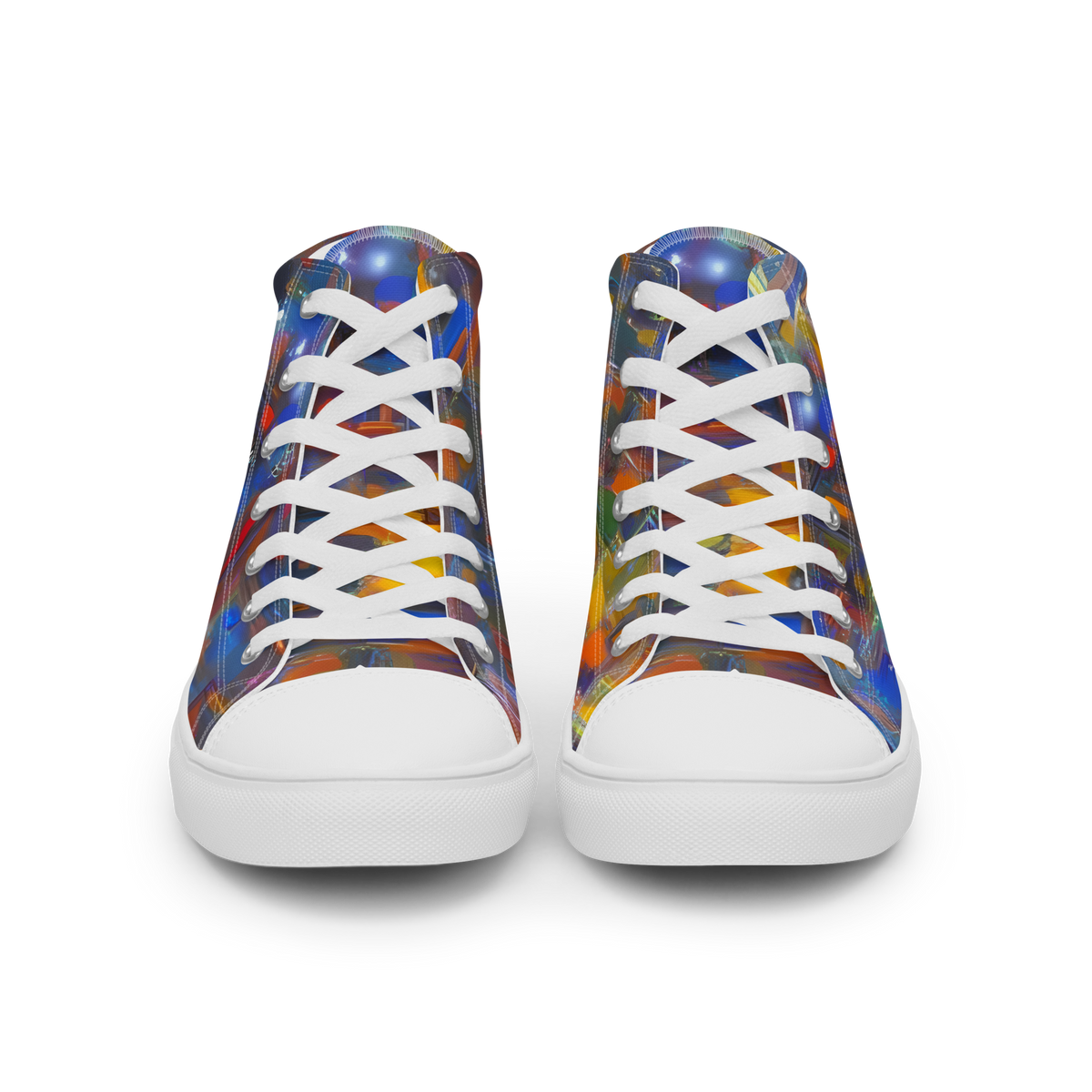 Women's High Top Canvas Shoes - Abstract Conflux