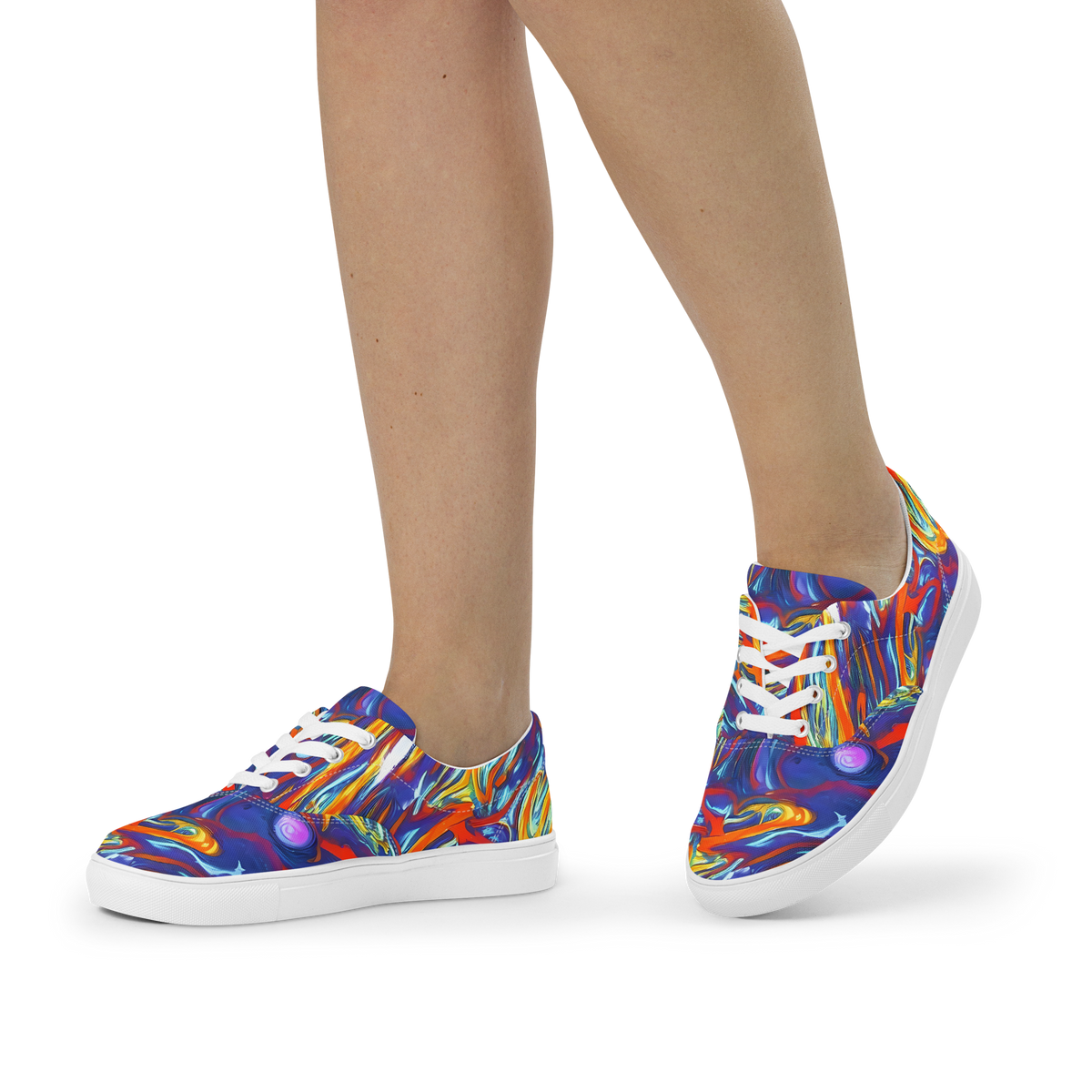 Women's Lace-Up Canvas Shoes - Galactic Ember
