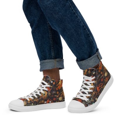 Men's High Top Canvas Shoes - Florescent Void