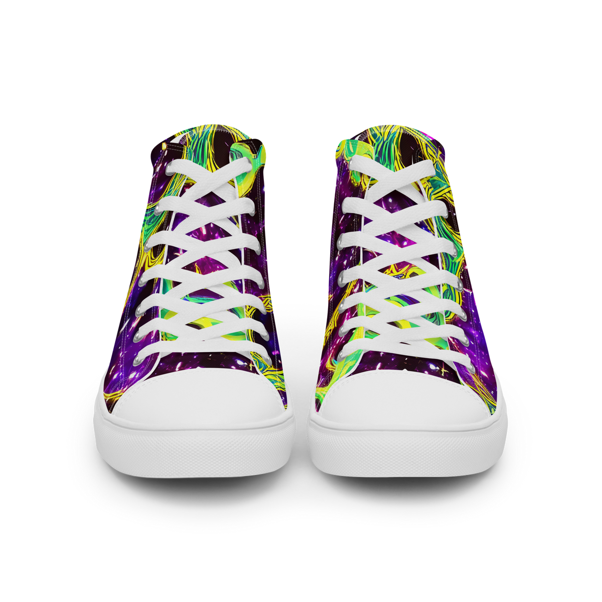 Men's High Top Canvas Shoes - Galactic Web