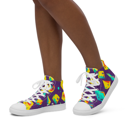 Women's High Top Canvas Shoes - Cascading Prism