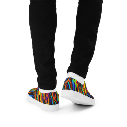 Men's Lace-Up Canvas Shoes - Celestial Waves