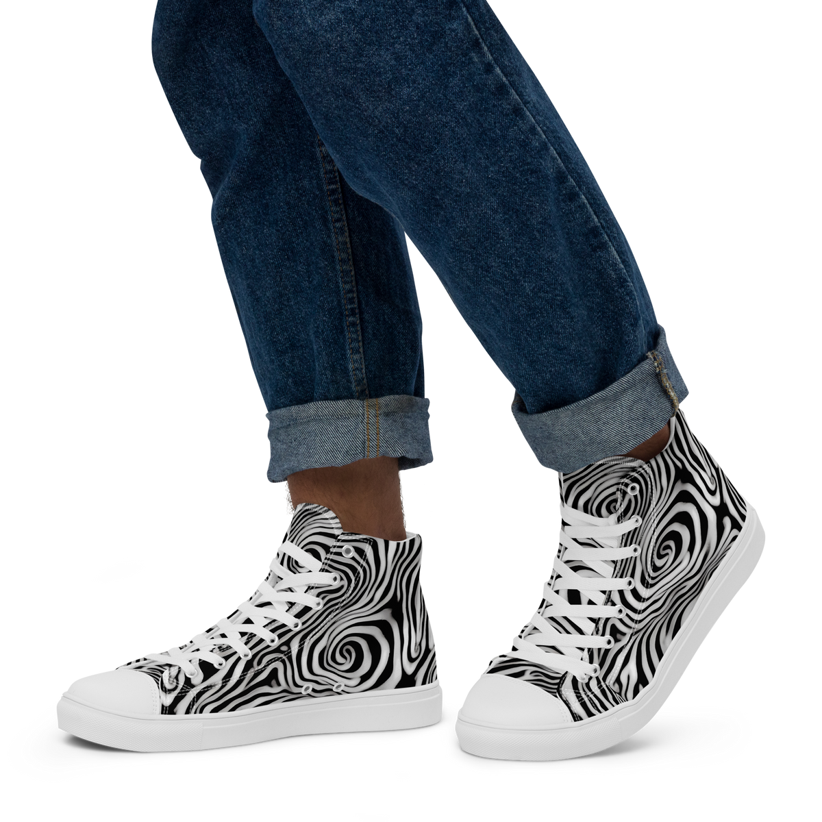 Men's High Top Canvas Shoes - Warped Cosmos