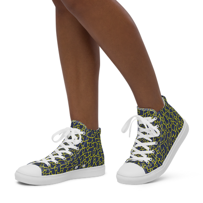 Women's High Top Canvas Shoes - Nightshade Maze