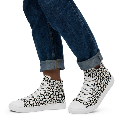 Men's High Top Canvas Shoes - Celestial Whimsy