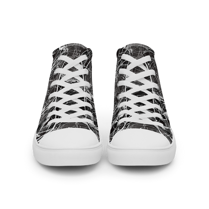 Men's High Top Canvas Shoes - Nexus of Lines