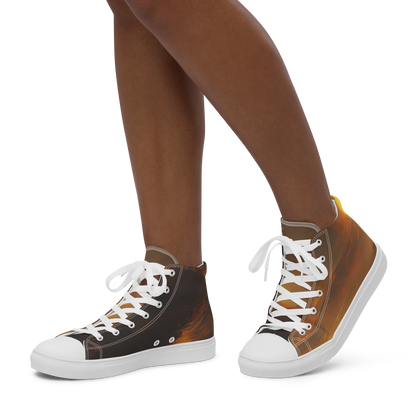 Women's High Top Canvas Shoes - Sunset Shores