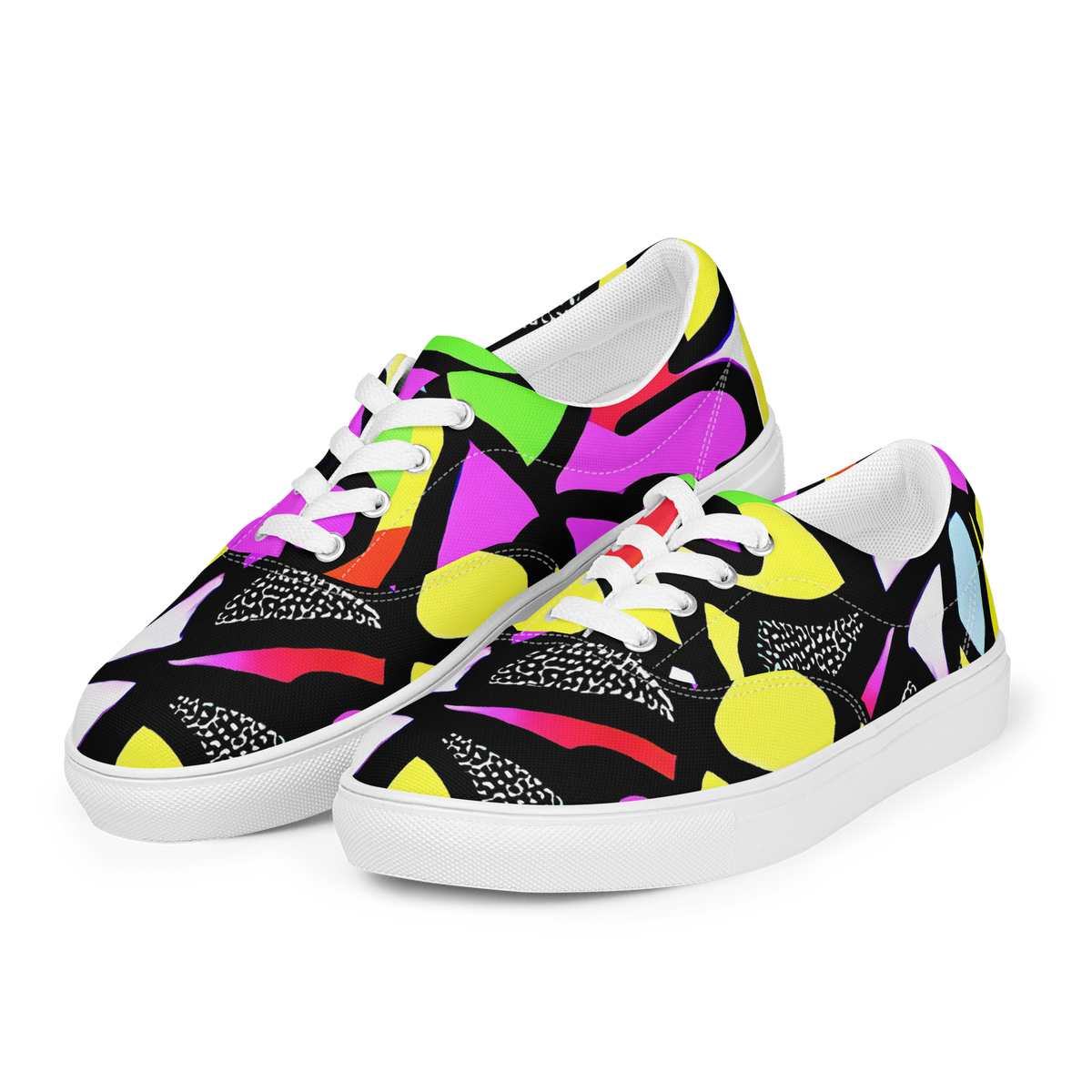 Women's Lace-Up Canvas Shoes - Vivid Serenade