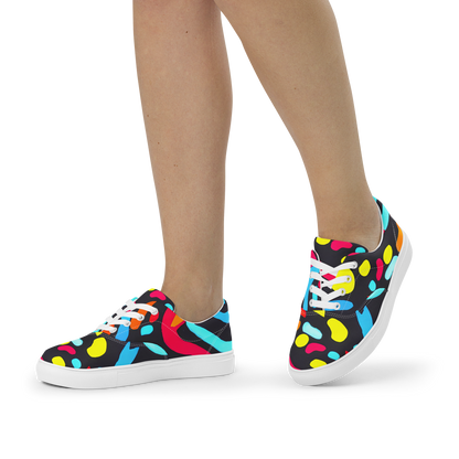 Women's Lace-Up Canvas Shoes - Midnight Stream