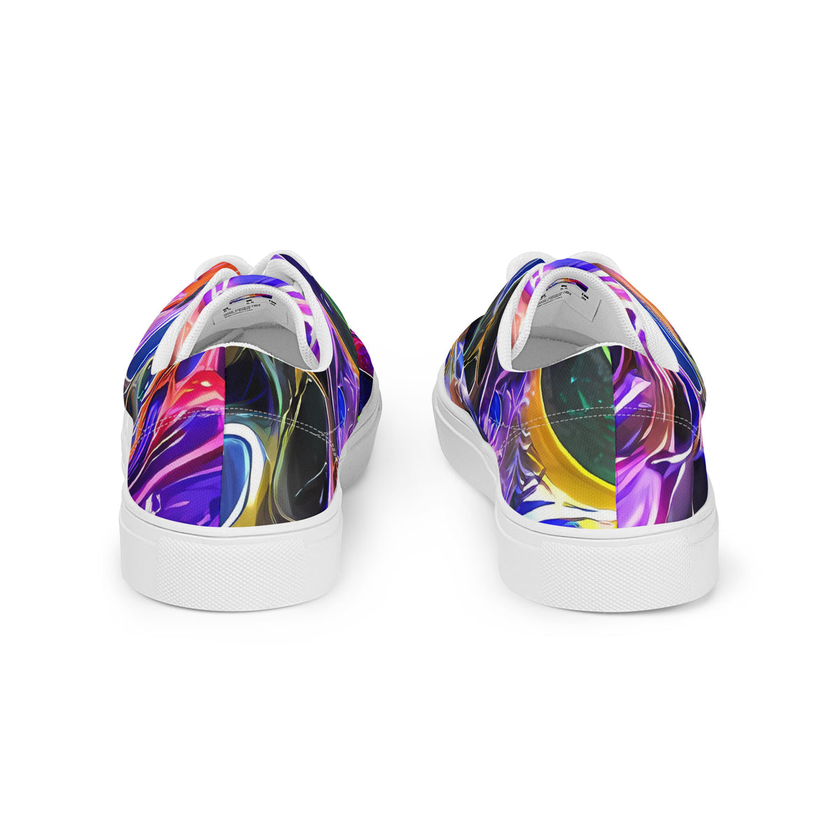 Men's Lace-Up Canvas Shoes - Neon Orbits