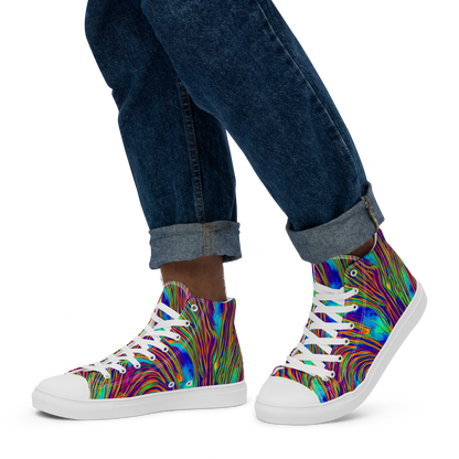 Men's High Top Canvas Shoes - Lux Waves