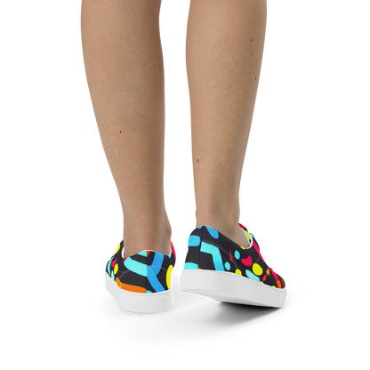 Women's Lace-Up Canvas Shoes - Midnight Stream