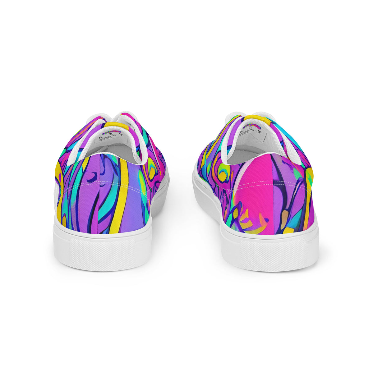 Women's Lace-Up Canvas Shoes - Neon Galaxy Whirl