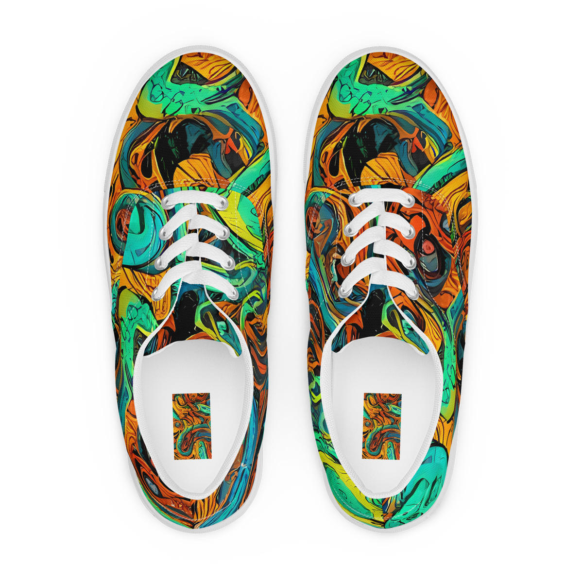 Men's Lace-Up Canvas Shoes - Flaming Mirage