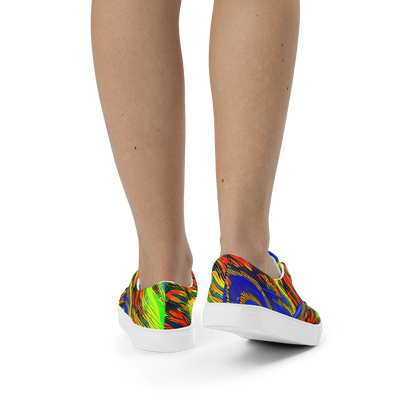 Women's Lace-Up Canvas Shoes - Hodgkin's Blaze