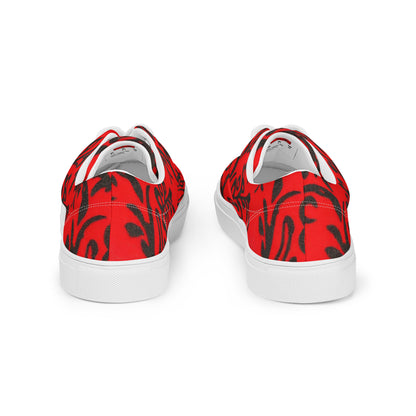 Women's Lace-Up Canvas Shoes - Scarlet Enigma