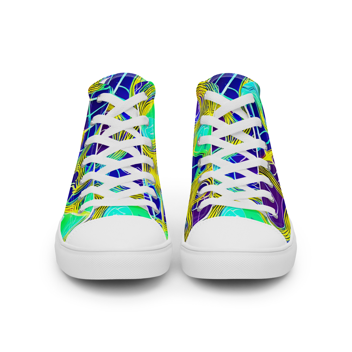 Men's High Top Canvas Shoes - Neon Jungle Rhapsody