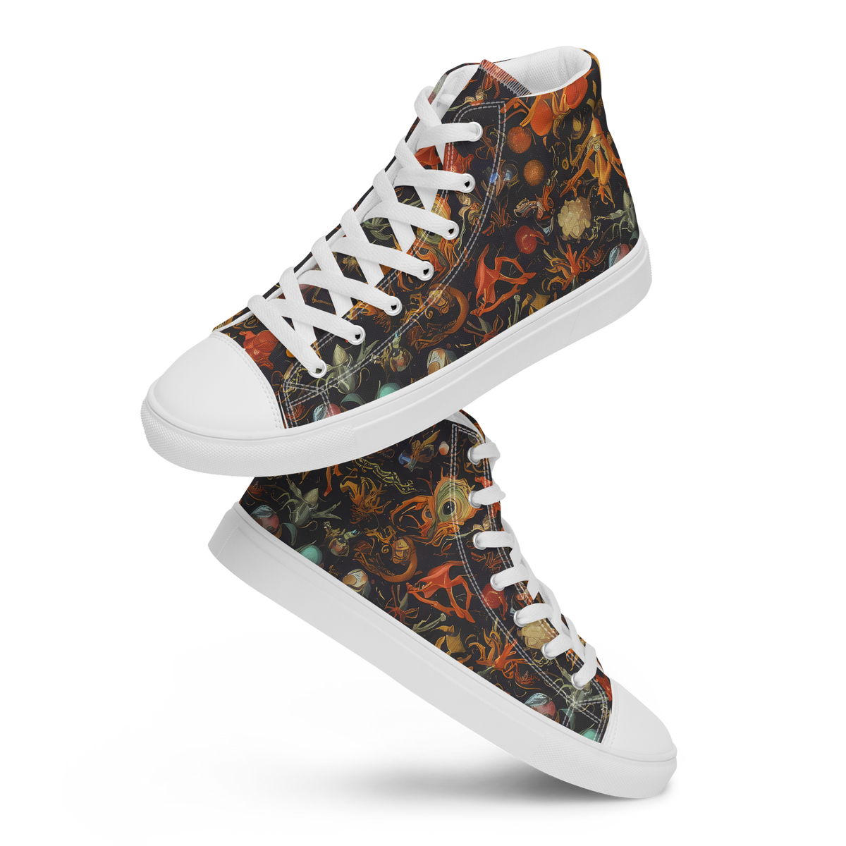 Men's High Top Canvas Shoes - Florescent Void