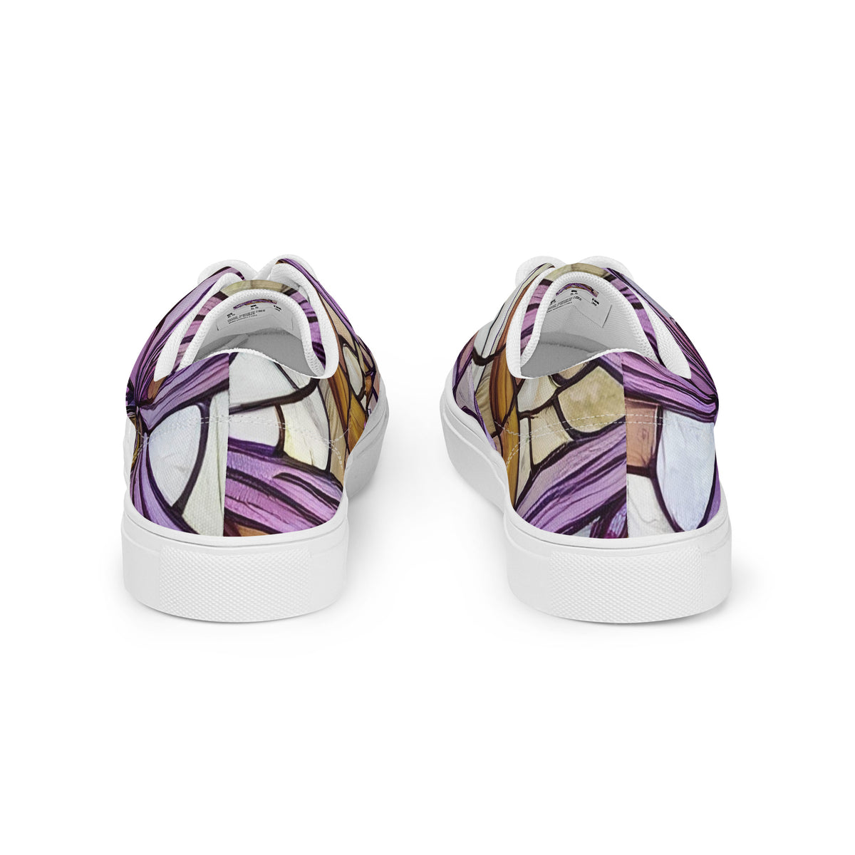 Women's Lace-Up Canvas Shoes - Stained Glass Whirl