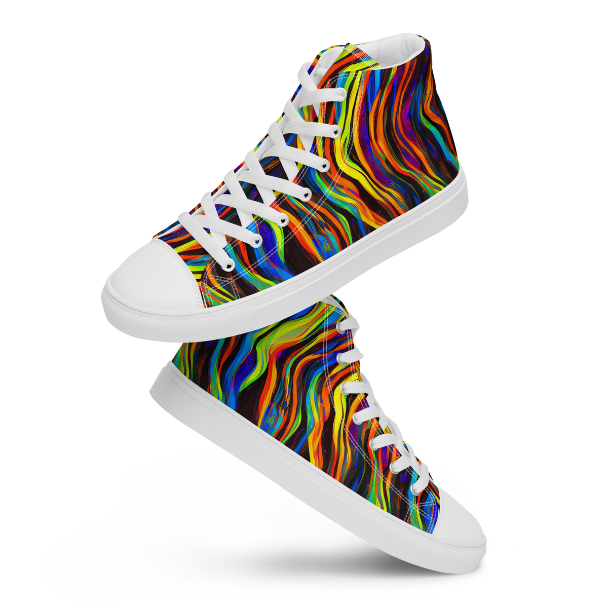 Women's High Top Canvas Shoes - Celestial Waves