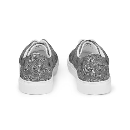 Women's Lace-Up Canvas Shoes - Black And White Rhapsody