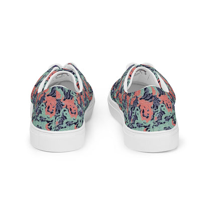 Women's Lace-Up Canvas Shoes - Cosmic Coral