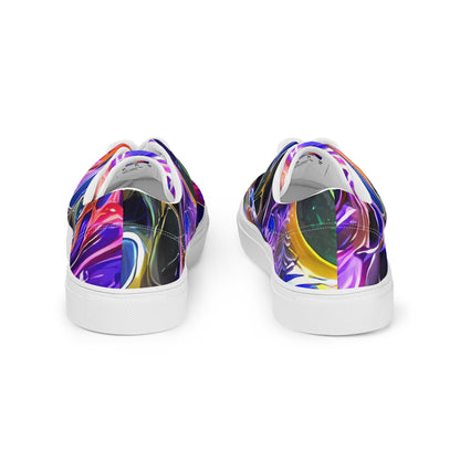 Men's Lace-Up Canvas Shoes - Neon Orbits