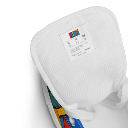 Women's High Top Canvas Shoes - Mondrian Maze