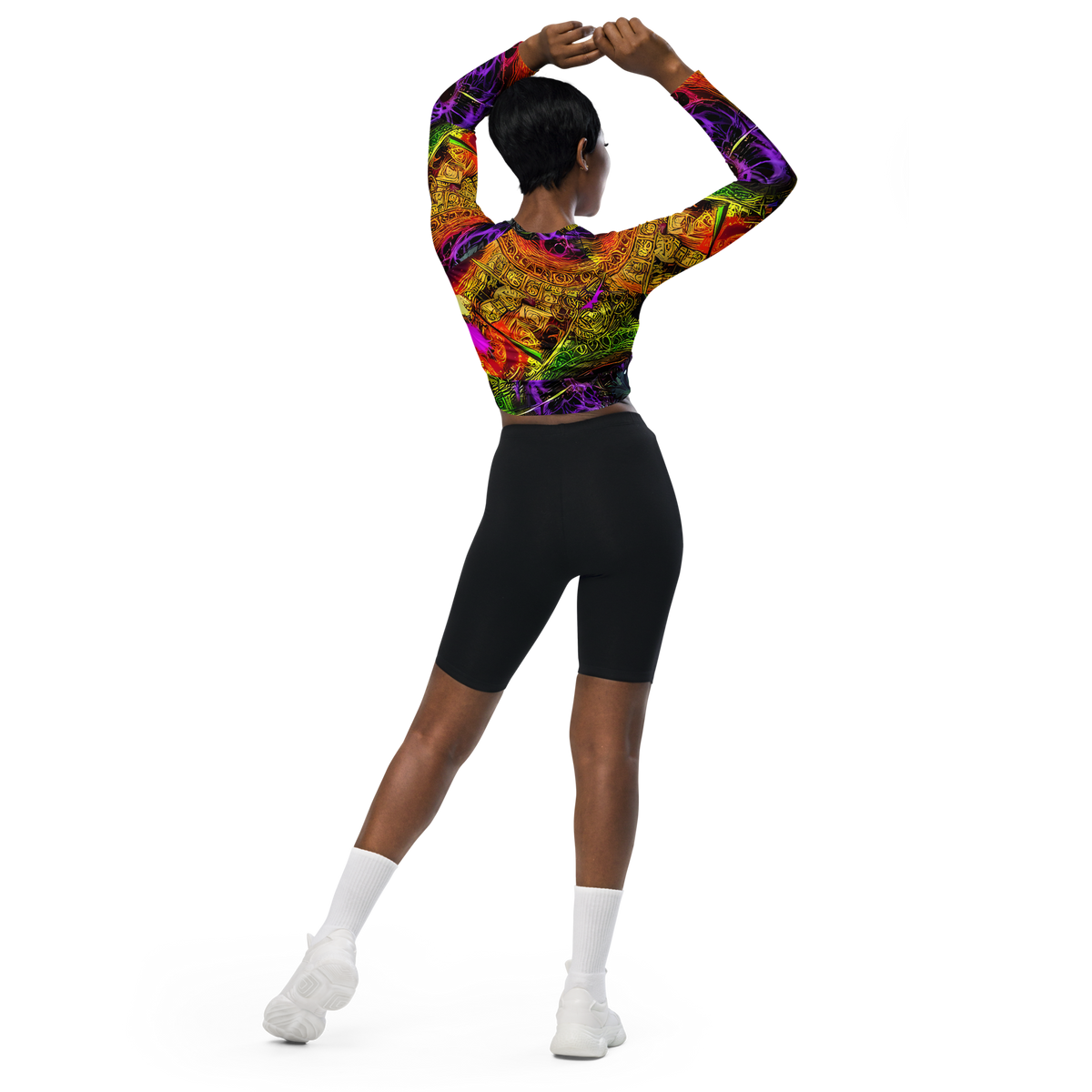 Long Sleeve Crop Top - Neon Glyphworks
