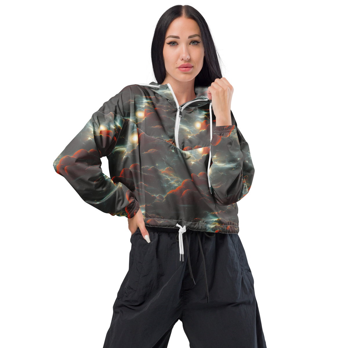 Women's Cropped Windbreaker - Stellar Highlands